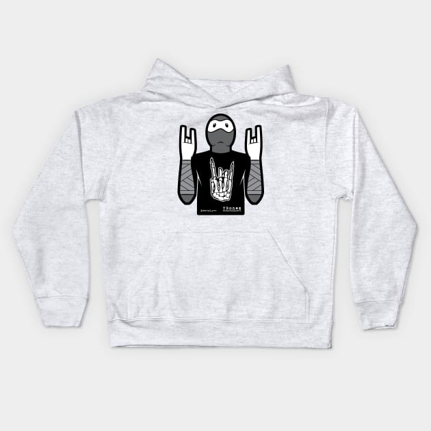 Metal Ninja Kids Hoodie by urban_ninja